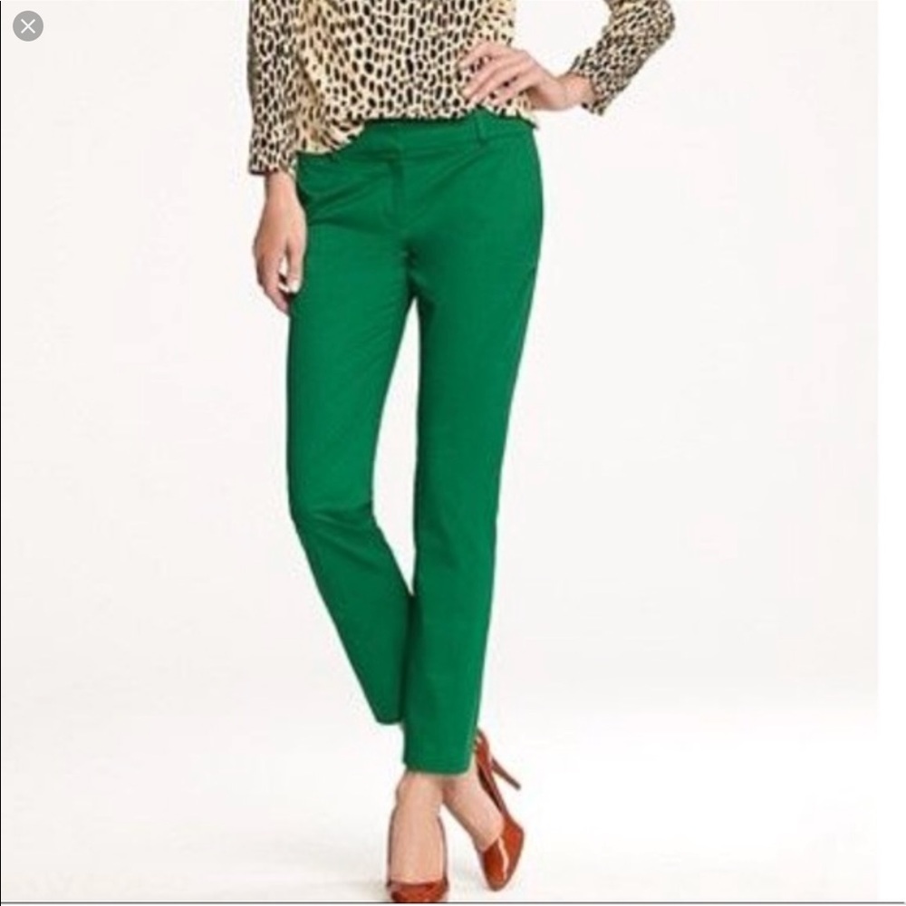 J crew Cafe Capri pants in gorgeous green